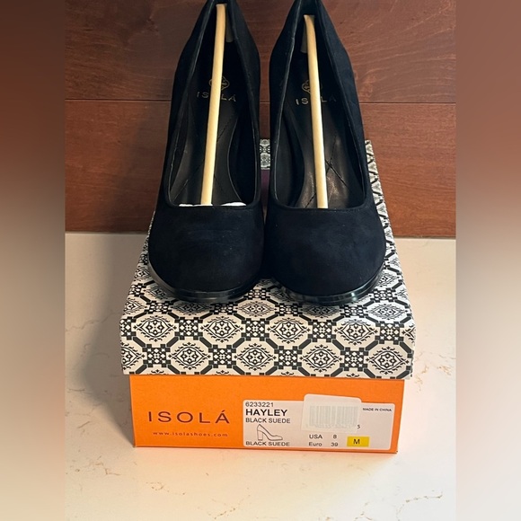 Isola Hayley Black Suede Pumps. Size 8 - Picture 2 of 9
